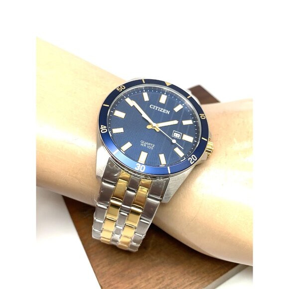 Citizen Men's Watch BI5054-53L Quartz Blue Dial 42mm Two Tone Stainless Steel - Picture 5 of 14